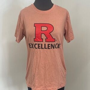 Rutgers University Excellence T-Shirt Red R Logo Short Sleeve Size L
